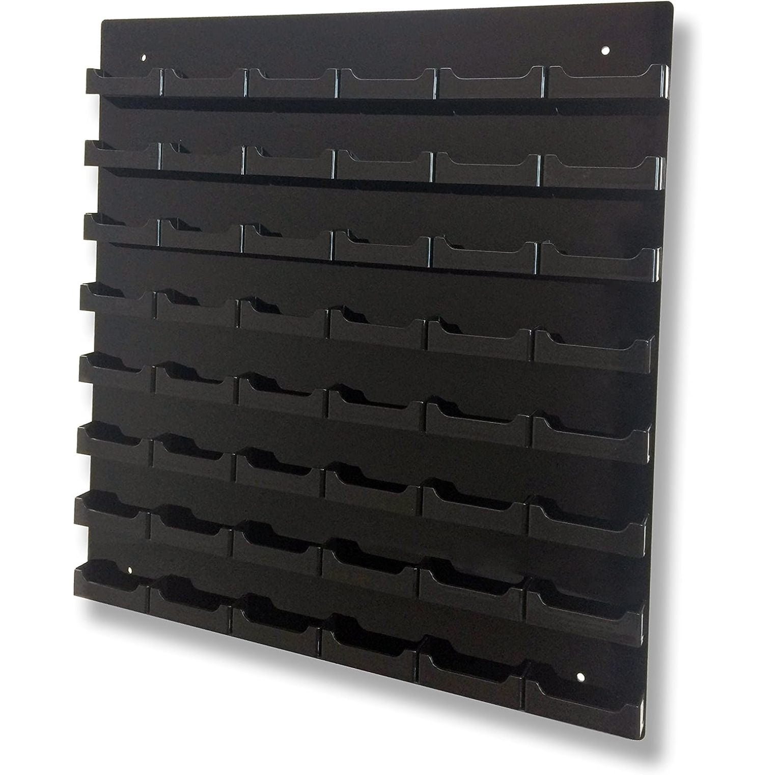 48Pocket Wall Mount Business Card Holder Rack Black