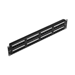 48-Port CAT6 Patch Panel,2U, Black