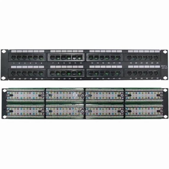 48 Port Category 5E Rackmount Patch Panel, Black