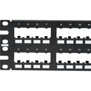 48 Port Flush Mount Network Patch Panel with VER, Black