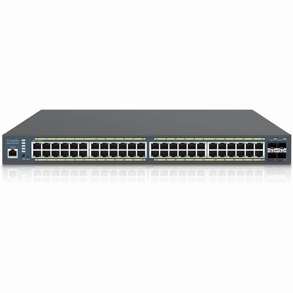 48-Port Gigabit PoE Plus Ethernet Switch with 410W PoE Budget, Black