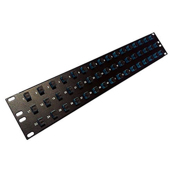 48 Port SC Fiber Patch Panel APC Singlemode (Green Couplers) (Loaded 2u) 19"