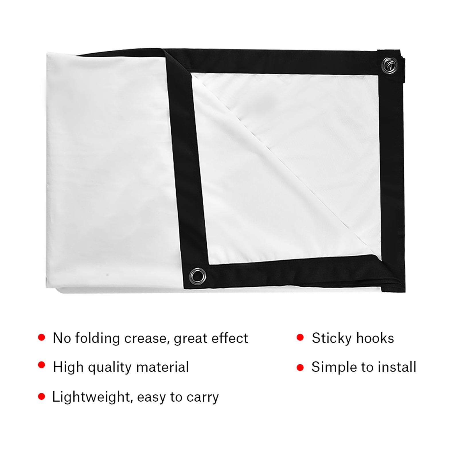 48" Portable Movie Screen Projector Sheet Synthetic Polyester Fabric 1Pc Portable Foldable Non
