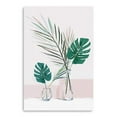 thumbnail image 1 of 48" Pretty Green Foliage Leaves Pink Canvas Wall Art, 1 of 5