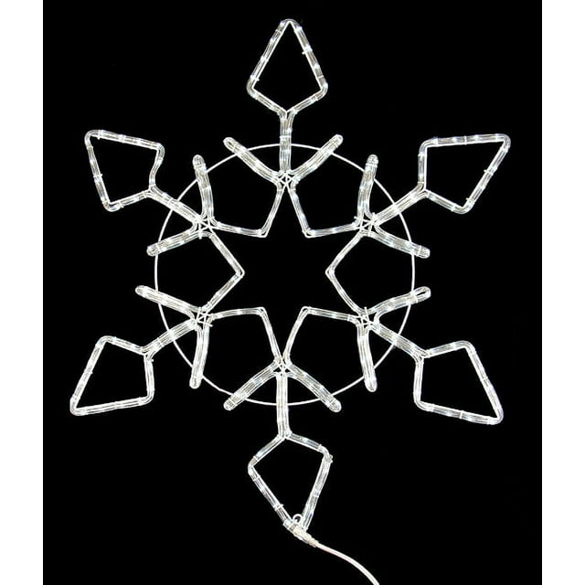 48" Pure White LED Lighted Rope Light Snowflake Commercial Christmas Decoration
