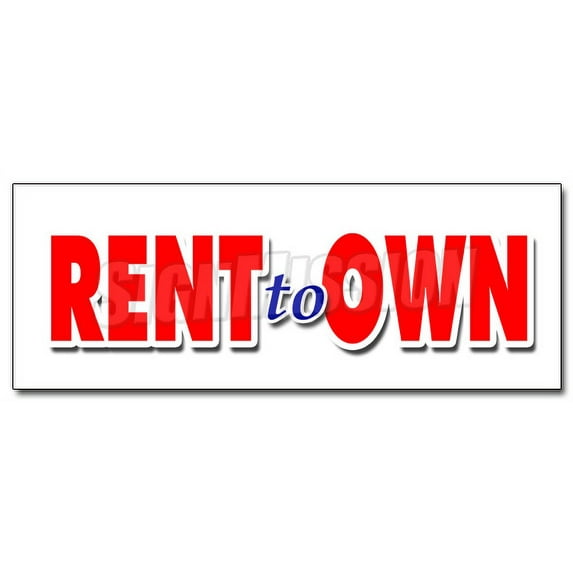 48" RENT TO OWN DECAL sticker tv flat screen furniture appliances computers