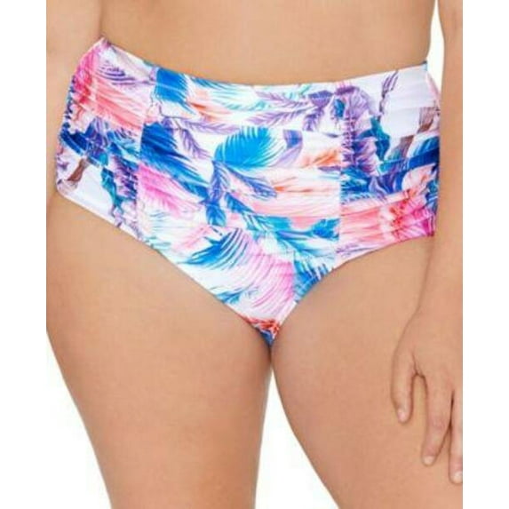 $48 Raisins Curve Plus Size High Waisted Island Bikini Bottoms White Size 16W