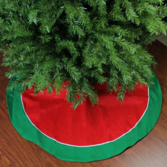 Northlight 48" Red and Green Traditional Christmas Tree Skirt