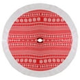 thumbnail image 1 of Northlight 48" Red and White Knitted Snowflake Christmas Tree Skirt with Faux Fur Trim, 1 of 1