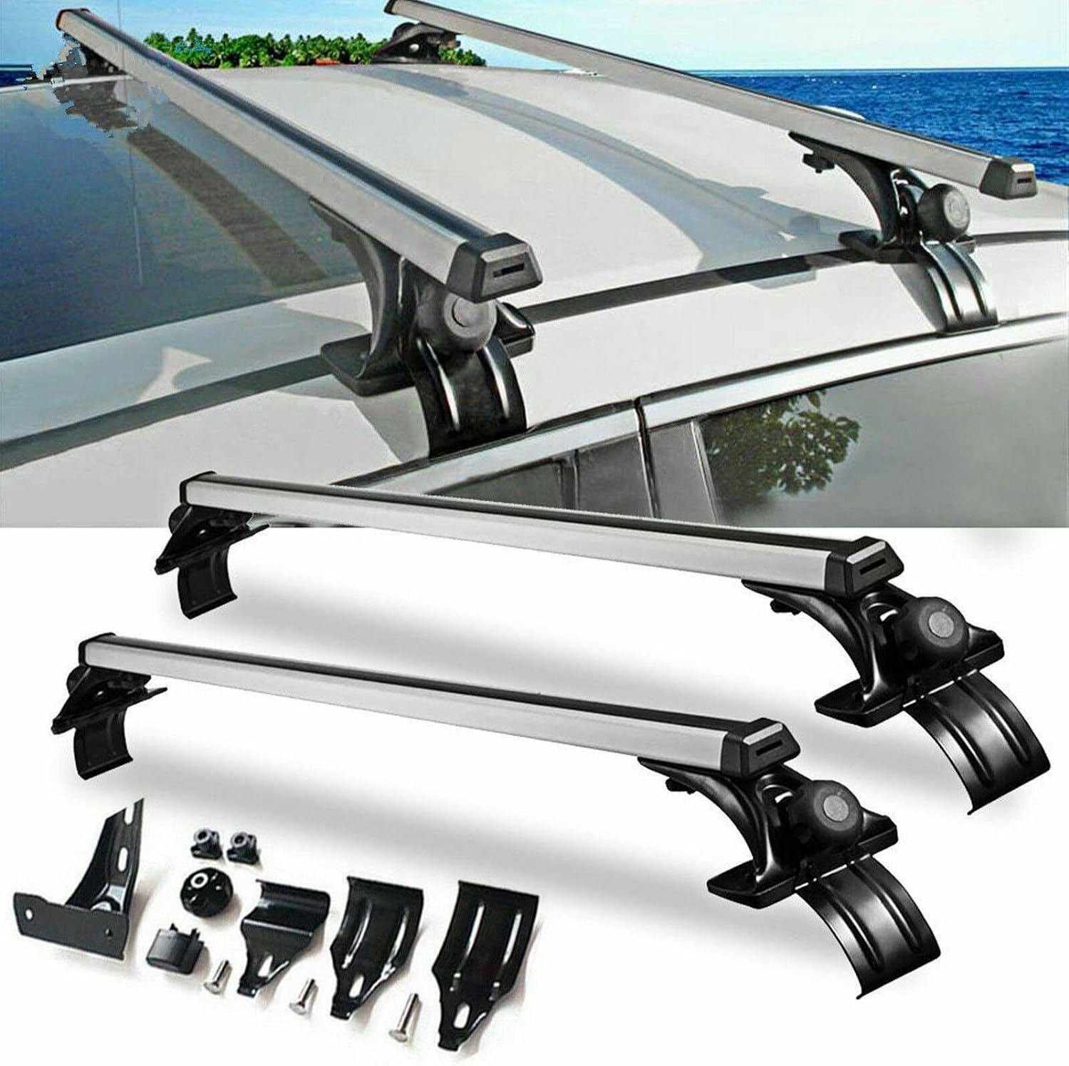 48" Roof Rack Cross Bars Crossbars Luggage Cargo Carrier Aluminum Fit