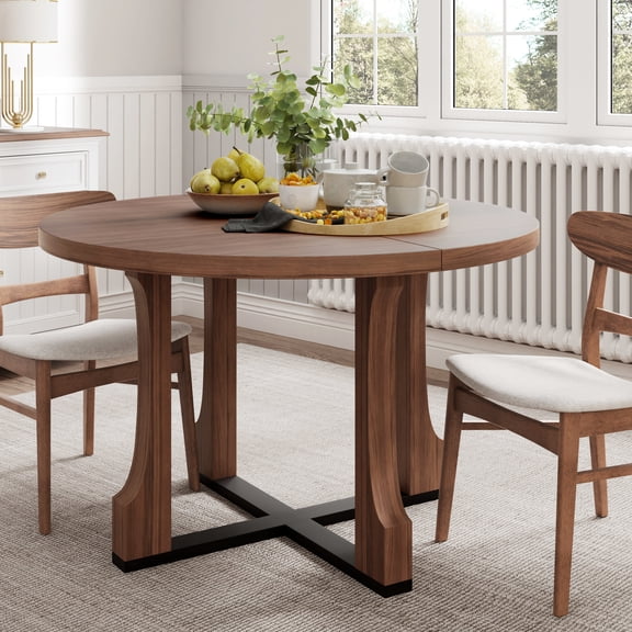 48" Round Dining Table In Flair - Made Of Quality Materials, Waterproof, Seats 4, Adds Charming Look For Kitchen & Solid Wood + , Easy To Clean And Assemble, Fits Different Spaces