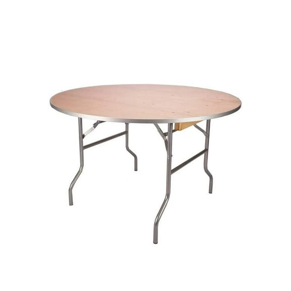 48" (4 Foot) Round Heavy Duty Plywood Folding Banquet Table by Chivari