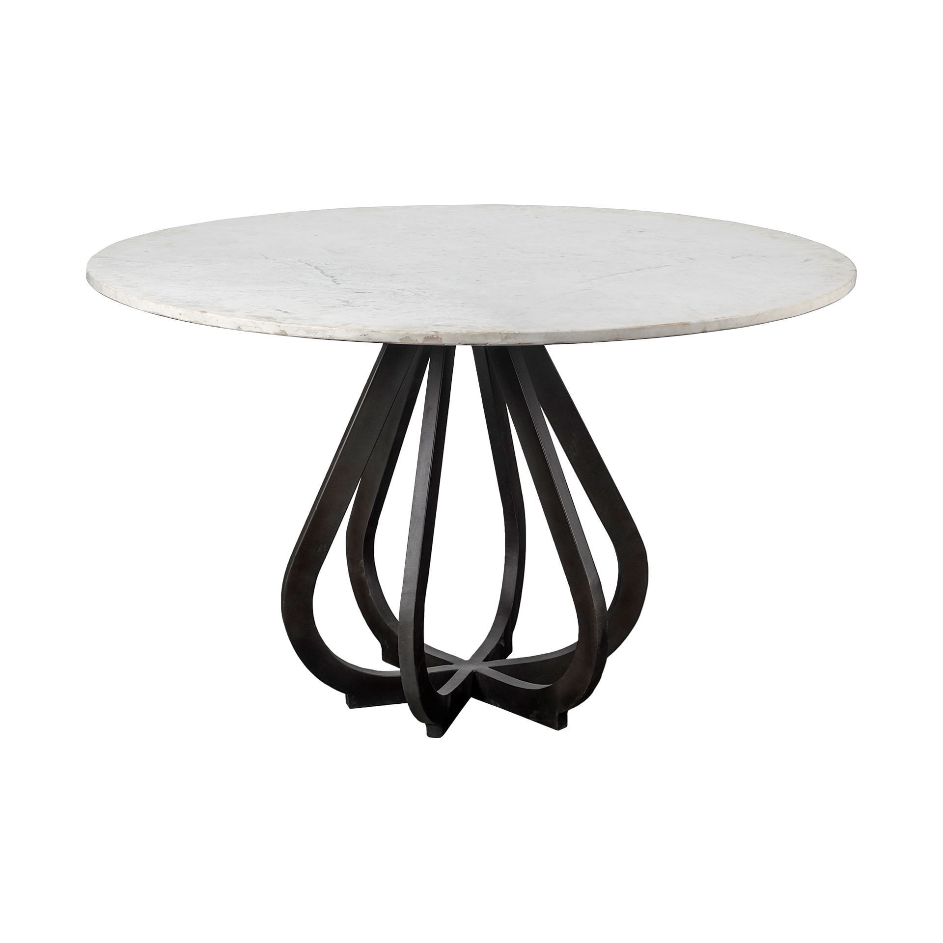48" Round White Marble Top Black Base Dining Table - Walmart.com