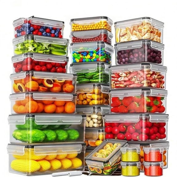 48 Sealed Food Storage Containers With Lids, Including 24 Containers And 24 Lids