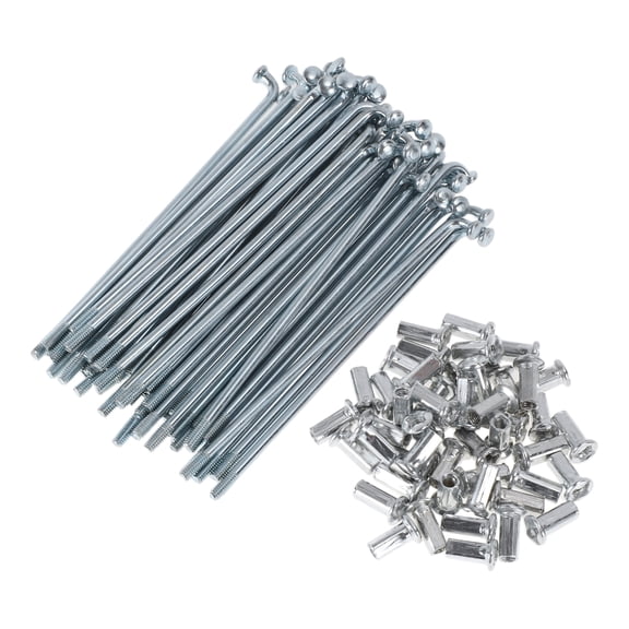 48 Set 10G Bicycle Spokes 105mm Bike Wheel Spokes Carbon Steel Galvanized Silver Tone