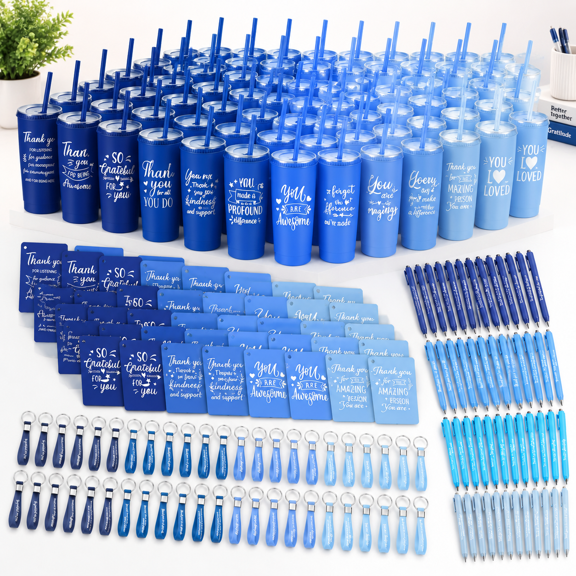 48 Sets / 192 Thank You Appreciation Gifts Bulk Gradient Blue