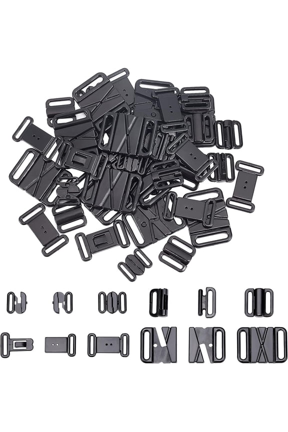 48 Sets 4 Style Bra Hooks Bra Strap Hooks Bra Strap Slide Replacement Plastic Swimsuit Bra Strap Slide Hook