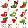 thumbnail image 1 of 48 Sets Christmas Craft Kits with Stickers for Kids Christmas Stockings Christmas Tree Stockings Ornaments Kit Make Your Own Christmas Craft DIY Stockings Cutouts, 1 of 4