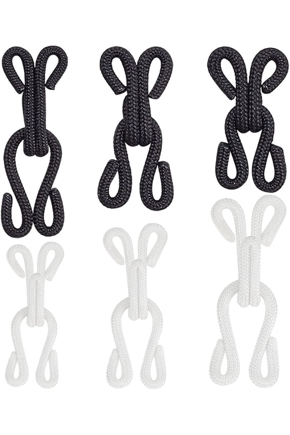 48Sets Large Covered Sewing Hooks and Eye Closure Fasteners Hook and Eye Latch