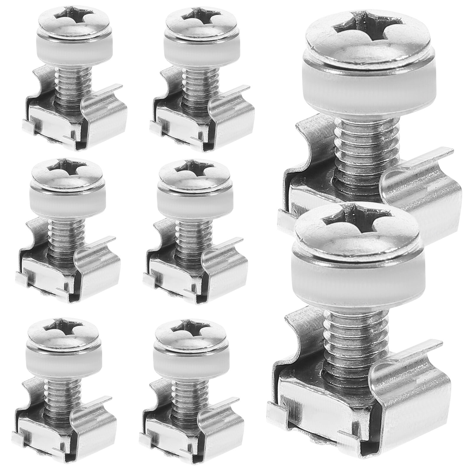 48 Sets Rack Mount Nuts Server Cage Screw for Enclosures Stainless Steel Screws