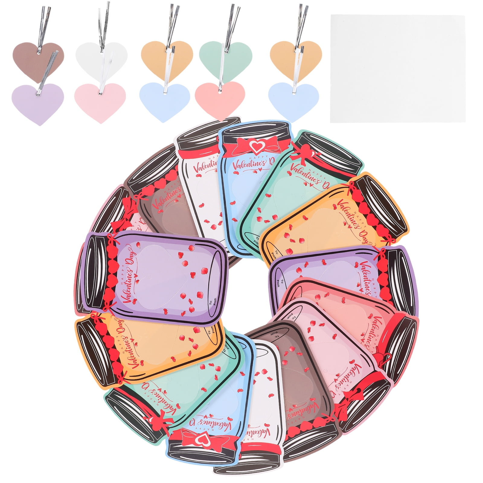 24Pcs Valentine's Gift Cards With Treat Bags - Valentine Exchange Cards For Kids School Classroom Party