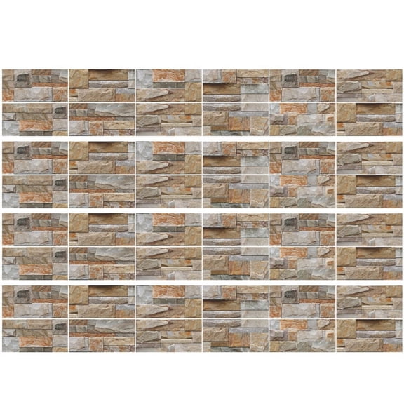 48 Sheet 3D Self Adhesive Tile Stickers Peel and Stick Backsplash Floor Wall Decals Bathroom Kitchen Counter Top Decor