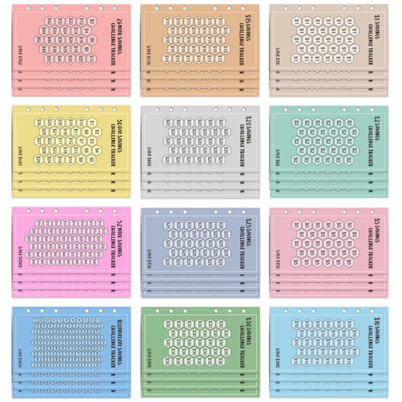 48 Sheets A 6 30 Day Save 52 Weeks Save Challenge Euros USD Envelopes Save Money for Offices Home and School