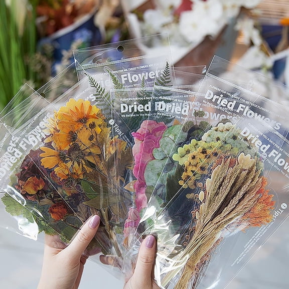 48 Sheets Retro Plant Series Crystal Scrapbook Stickers, Waterproof Self-Adhesive Decals for Glass Surfaces, No Feather, Flower Pattern