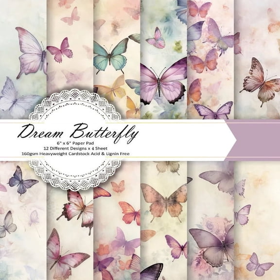 48 Sheets Scrapbook Paper, 6" x 6" Cardstock Decoupage Paper Pad, Single Sided Printing Floral Scrapbooking Craft Paper for DIY Card Making Photo Album Journaling Supplies