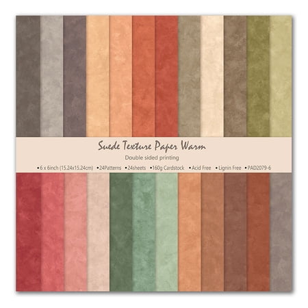 48 Sheets Scrapbook Paper, Double Sided 6 x 6 Cardstock Origami Decoupage Colored Craft Paper for Photo Album Card Making Junk Journal Supplies