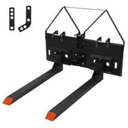 48" Skid Steer Pallet Fork Blades, 4000lbs Capacity Forklift Blades with Movable Connectors for Tractors Loaders Skid Steer Attachment