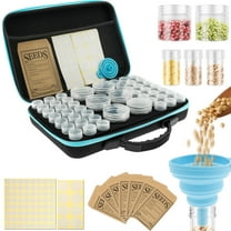 48 Slots Seed Organizer Sturdy Seed Saving Kit with Bag Bottle Sticker Funnel Multifunctional Grain Container for Home Outdoor Traveling