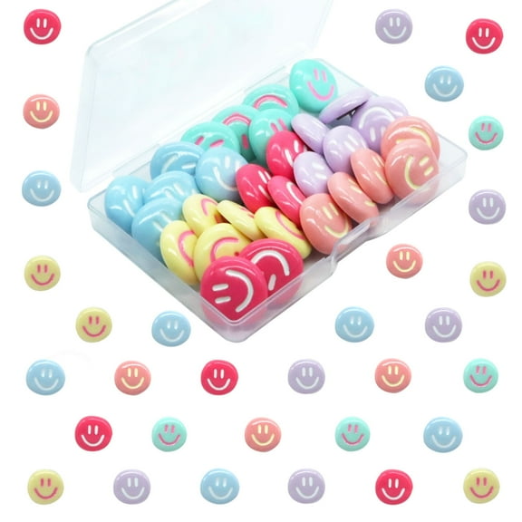 48 Smiley Face Decorative Push Pins,Cute Bulletin Board Push Pins for Office Organization,Thumbtacks for Cork Boards for Home Décor