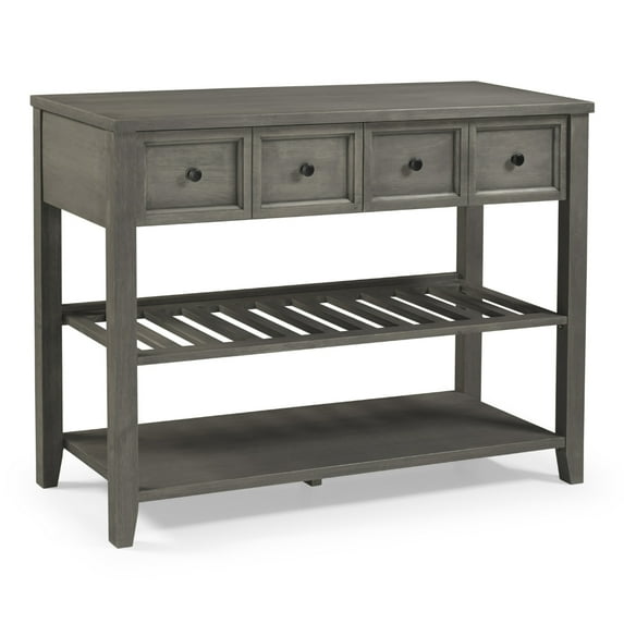 48" Solid Wood 2-Drawer Buffet - Grey