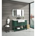 thumbnail image 1 of 48” Solid Wood Bathroom Vanity without Sink, Modern Wide  Painted Bathroom Storage Cabinet with 3 Cabinets & Bottom Shelf,  Soft Closing Stand Cabinet Doors Set for Home, Hotel, Green, 1 of 8