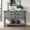thumbnail image 1 of 48'' Solid Wood Sideboard Console Table with 2 Drawers and Cabinets and Bottom Shelf, Retro Style Storage Dining Buffet Server Cabinet for Living Room Kitchen Dining Room(Antique Gray), 1 of 14