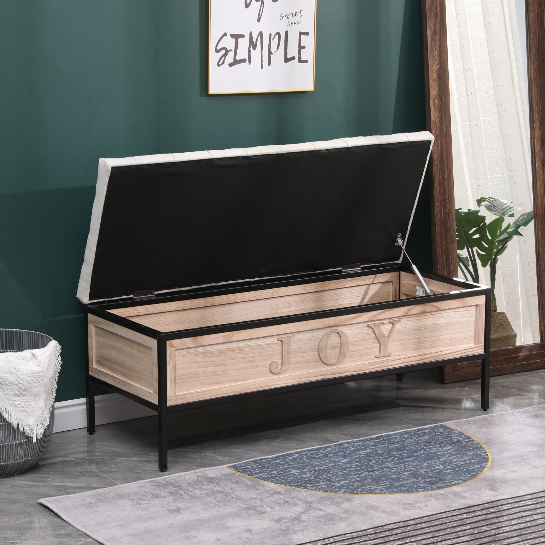 Photo inspiration: Fresh Look at 48 Storage Ottoman Bench Wooden End Of Bed Bench With