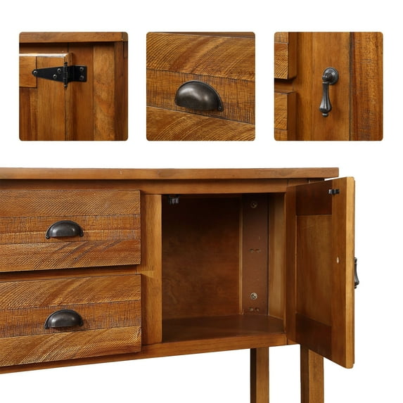 48''StyleStanding BuffetWith 2 Drawers Cabinets Bottom Open Shelf Storage