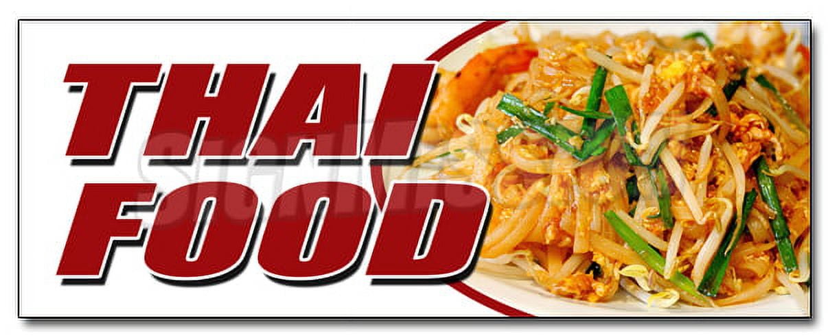 48" Red and White Thai Food Decal Sticker