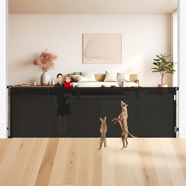 48" Tall X 135" Extra Wide Retractable Baby Gates for Large Openings