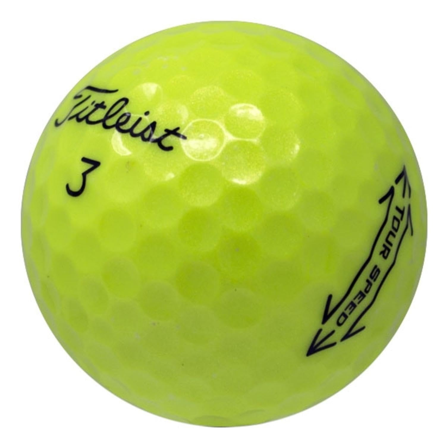 Pre-Owned LostGolfBalls - 48 Titleist Yellow Tour Speed Golf Balls in Pristine Condition, 2023 Year Model Quality, No Logos, No Player Markings, Recycled Used Golf Balls, Yellow