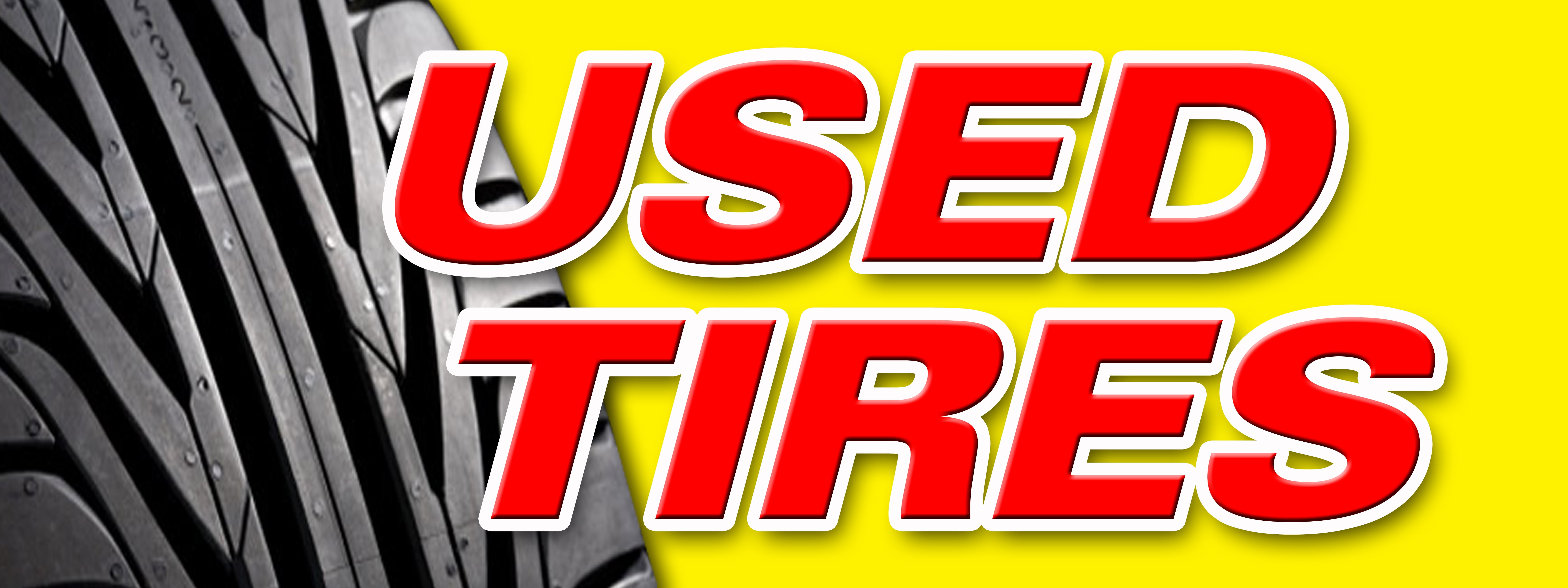 48" USED TIRES DECAL sticker tires sale sell wheels wheel rim rims