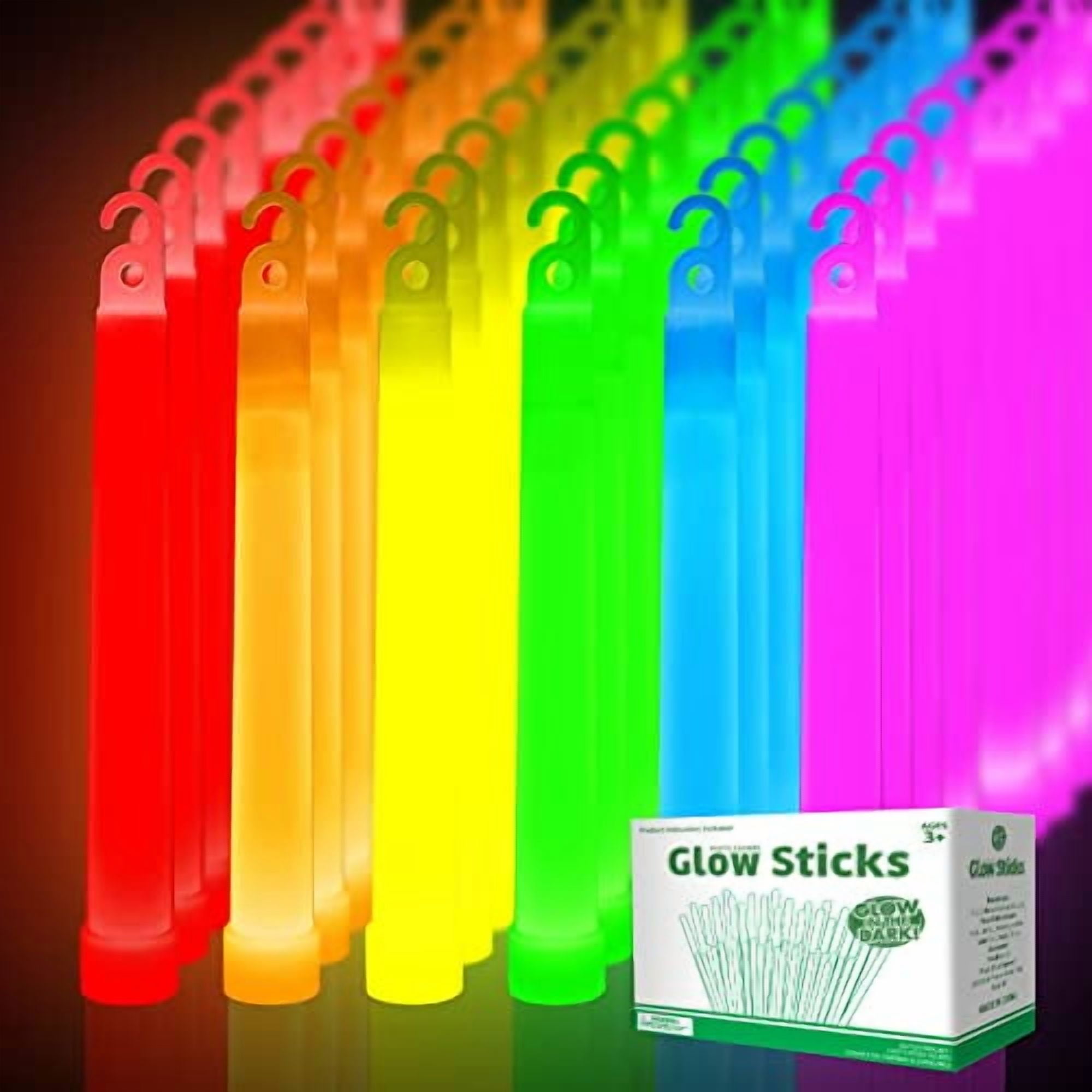 48 Ultra Bright Large Glow Sticks with 48 Black PE String, Multi Use ...