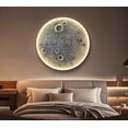 thumbnail image 1 of 48" Ultra-Realistic Resin Moon Wall Light - Plug-In Dimmable LED Sconce with Remote, 45W Main & 20W Night Light, Authentic Meteorite Crater Texture, 1.75" Thick - Ideal for Home & Commercial Decor, 1 of 8