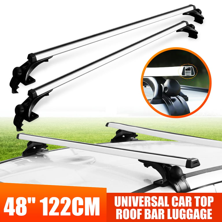 48 Universal Car Top Roof Rack Cross Tube Bar Cargo Luggage Carrier Rack  Silver For 4 Door Vehicles 