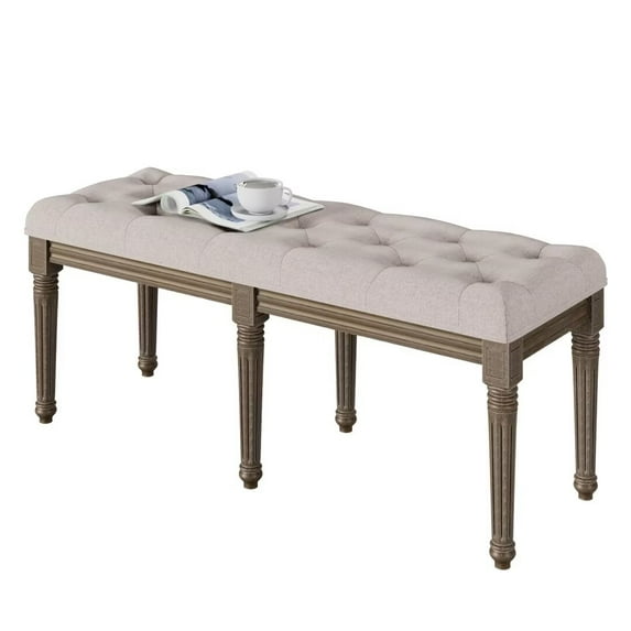 48" Upholstered Bench for Bedroom, Entryway Bench with Button Tufted Seat, Ottoman Bench for Living Room