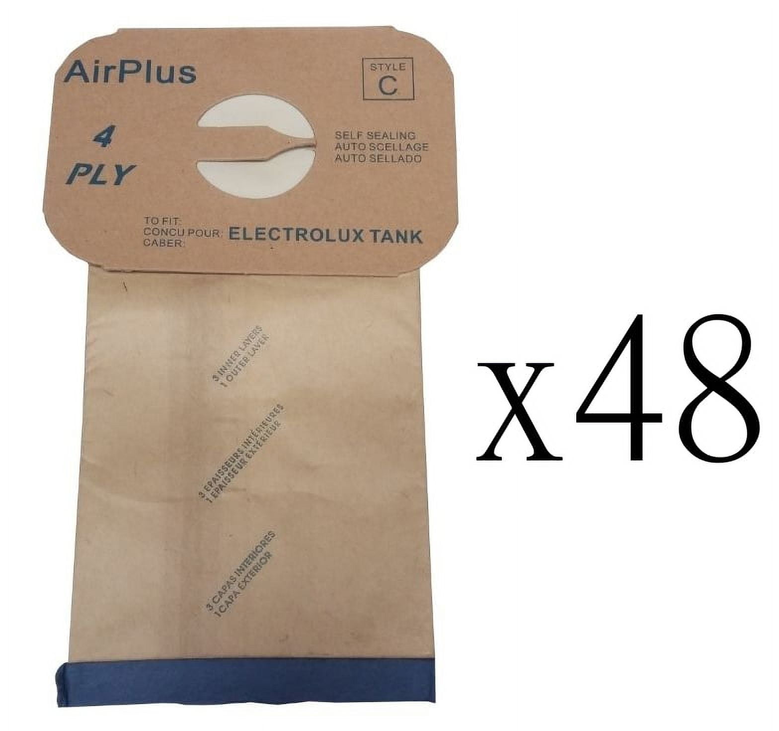 48 Vacuum Bags for Electrolux Style C Canister
