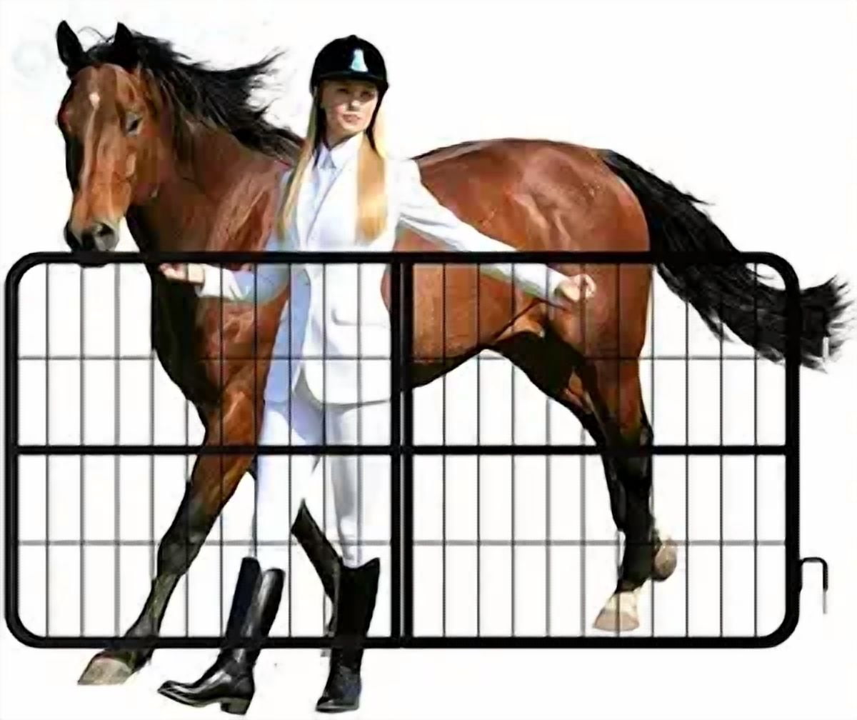 48" W×24" H Stall Guards for Horses, Durable Horse Stall Gates, Heavy Duty Steel Yoke Design/Easy to Install/Thicker Power Coating/Fits Standard Barn Doorways/Keeping Horses Safe