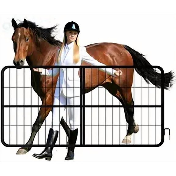 48" W24" H Stall Guards for Horses, Durable Horse Stall Gates, Heavy Duty Steel Yoke Design/Easy to Install/Thicker Power Coating/Fits Standard Barn Doorways/Keeping Horses Safe