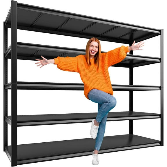 48" W Garage Shelving 2500LBS Storage Shelves 5 Tier Heavy Duty Shelving Adjustable Garage Shelves for Warehouse, Pantry, Easy Assemble, 48.2''W X 72''H X18''D